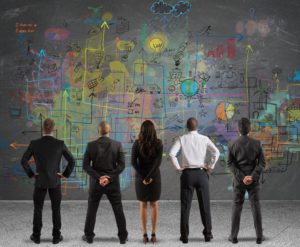 Business team drawing a new project Business team drawing a new project