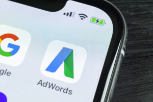 Sankt-Petersburg, Russia, April 27, 2018: Google AdWords applica Sankt-Petersburg, Russia, April 27, 2018: Google AdWords applica